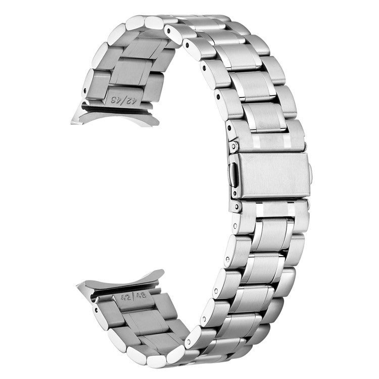 For Samsung Galaxy Watch6 40mm 44mm / Watch6 Classic 43mm 47mm / Watch 5 40mm 44mm / 5 Pro 45mm / Watch4 40mm 44mm 5-Beads Stainless Steel Smart Watch Band Replacement Strap - Silver
