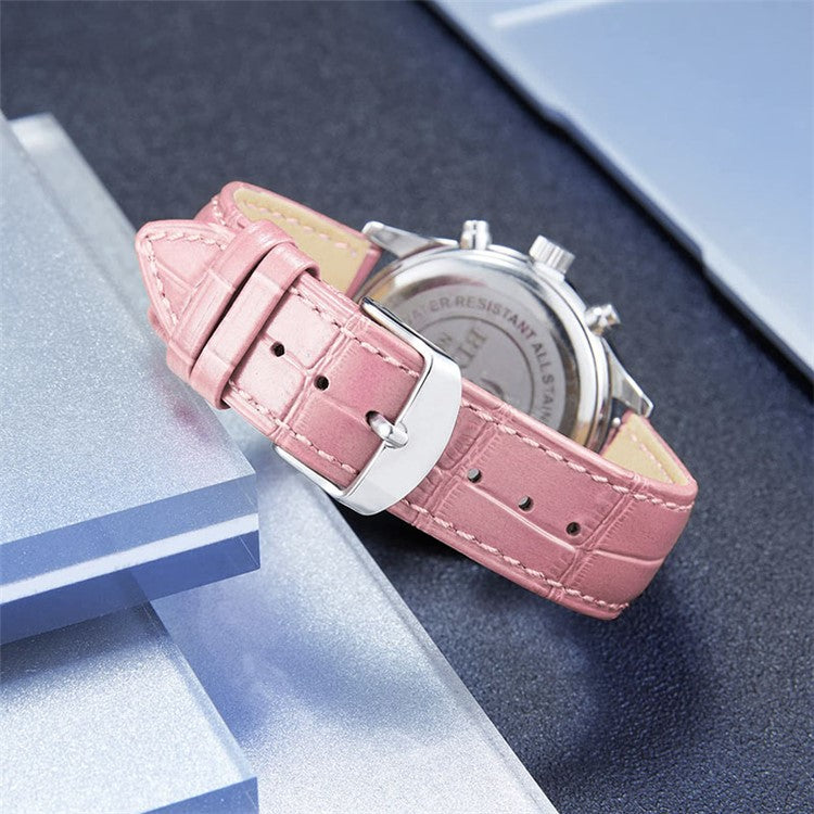 For Garmin Vivoactive 3/Vivoactive 3 Music/Venu Crocodile Texture Cowhide Leather Watch Strap Replacement Wrist Band - Pink
