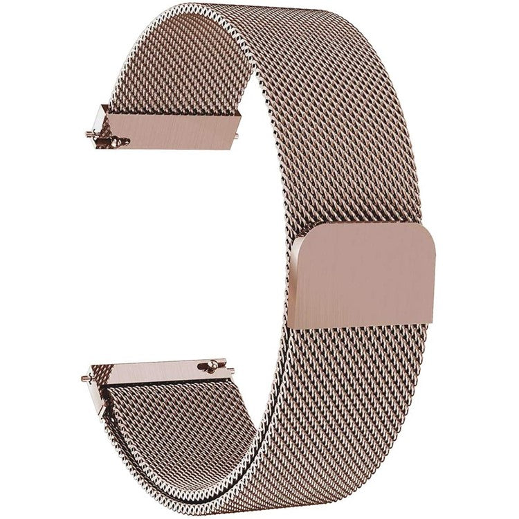 For Garmin Forerunner 245/Forerunner 645 Stainless Steel Magnetic Anti-sweat Milanese Mesh Wrist Strap Smart Watch Band (20mm) - Rose Gold