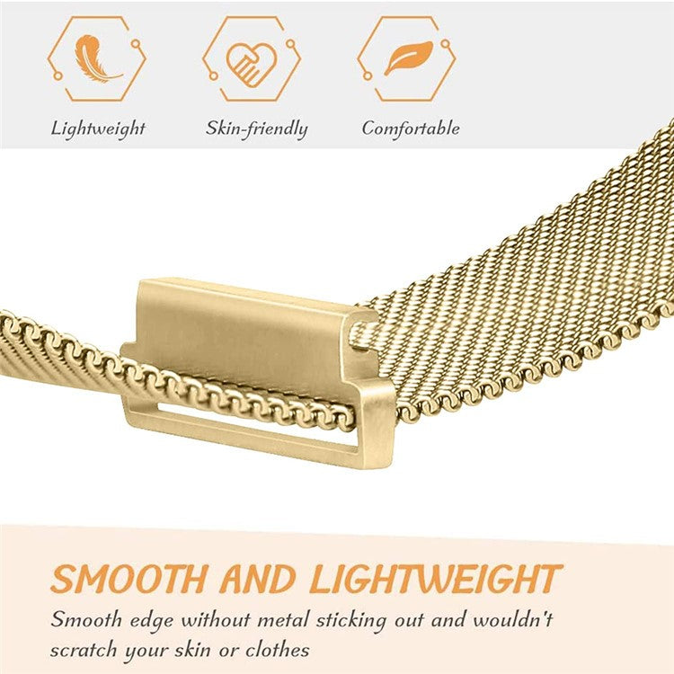 For Garmin Forerunner 245/Forerunner 645 Stainless Steel Magnetic Anti-sweat Milanese Mesh Wrist Strap Smart Watch Band (20mm) - Gold
