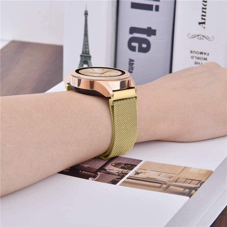 For Garmin Forerunner 245/Forerunner 645 Stainless Steel Magnetic Anti-sweat Milanese Mesh Wrist Strap Smart Watch Band (20mm) - Gold