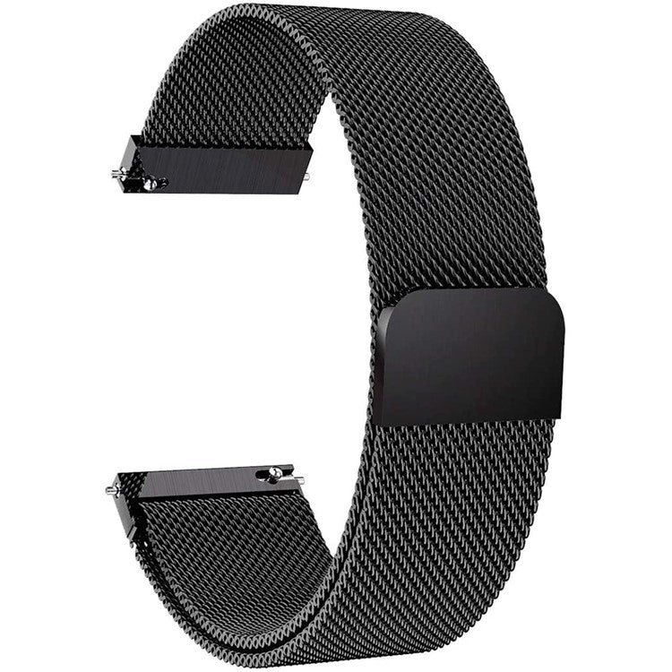 For Garmin Vivoactive 3/Vivoactive 3 Music/Venu Stainless Steel Mesh Milanese Smartwatch Replace Strap Adjustable Wrist Band (20mm) - Black