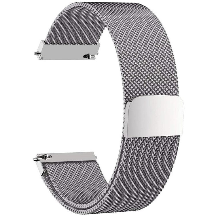 For Garmin Vivomove Style/GarminMove Style 20mm Stainless Steel Magnetic Milanese Mesh Replacement Wrist Strap - Silver