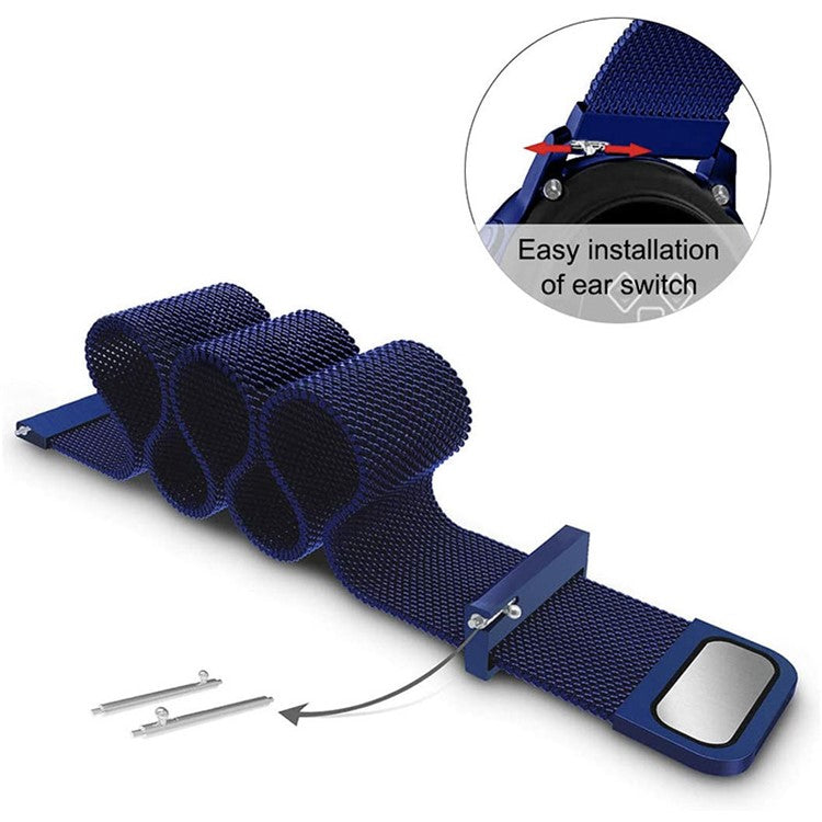 For Garmin Vivomove Style/GarminMove Style Stainless Steel Milanese Mesh Replacement Strap Magnetic Smart Watch Band (20mm) - Blue