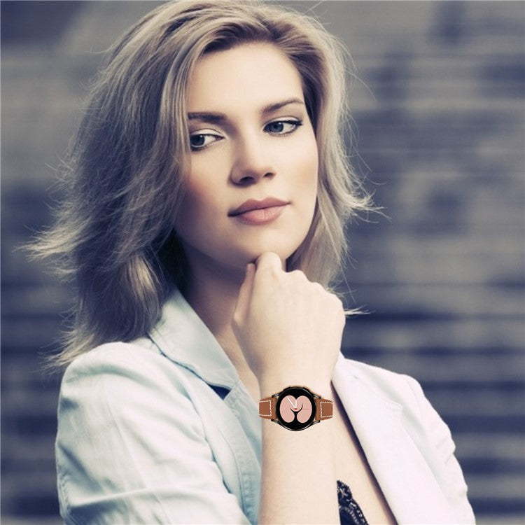 For Huami Amazfit Bip 1S/Amazfit GTR 42mm/GTS/Bip Lite Cowhide Leather Watch Strap Universal Wrist Band Replacement Watchband - Brown