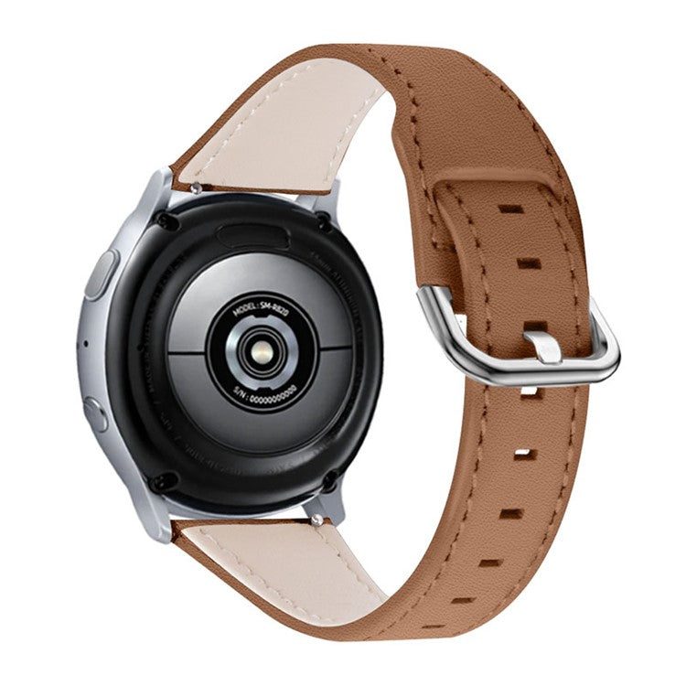 For Samsung Gear S3 Frontier/Gear S3 Adjustable Stylish Watch Strap with Stainless Steel Buckle Cowhide Leather Wrist Band (22mm) - Brown