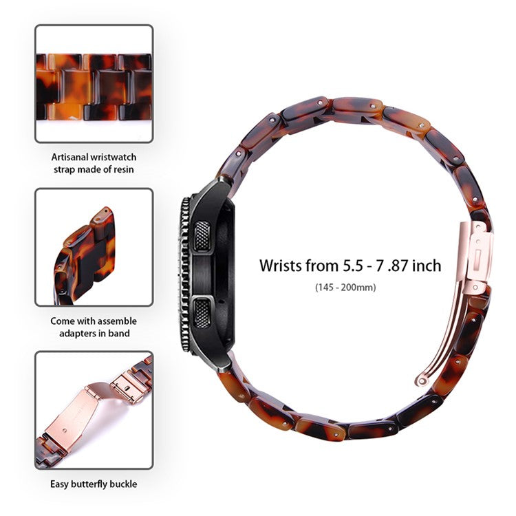 For Huawei Watch 2/Watch GT 2 42mm Resin Watch Band Wrist Strap Replacement 20mm with Stainless Steel Buckle - Hawksbill