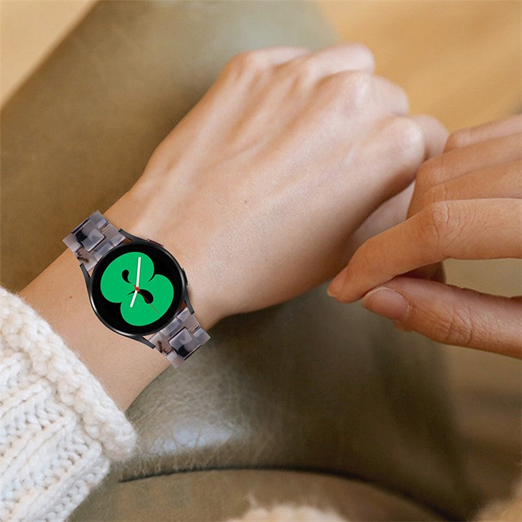 For Huawei Watch 2/Watch GT 2 42mm Resin Watch Band Wrist Strap Replacement 20mm with Stainless Steel Buckle - Black/Grey