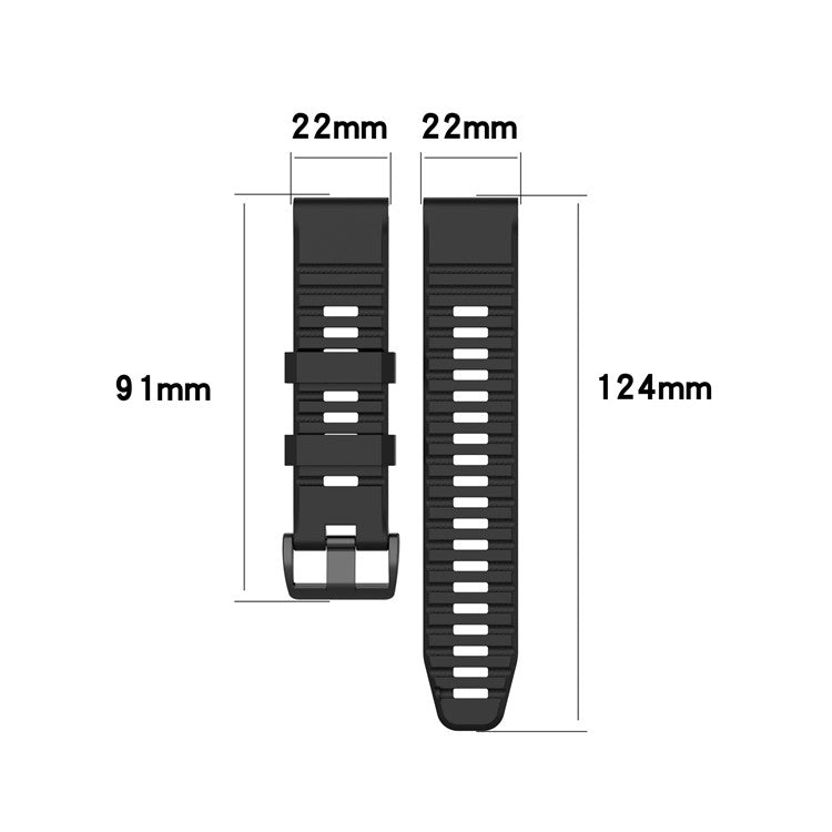 For Garmin Fenix 7/Epix Solid Color Quick Release Silicone Watch Band Replacement Wrist Strap 22mm - Lake Blue