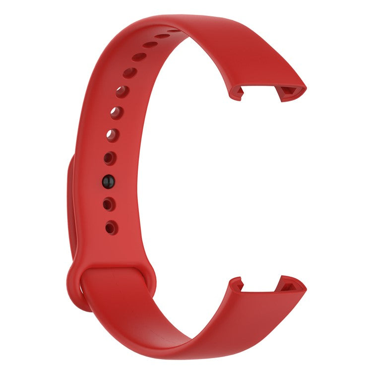 For Xiaomi Redmi Smart Band Pro Solid Color Soft Silicone Watch Band Adjustable Wrist Strap - Red