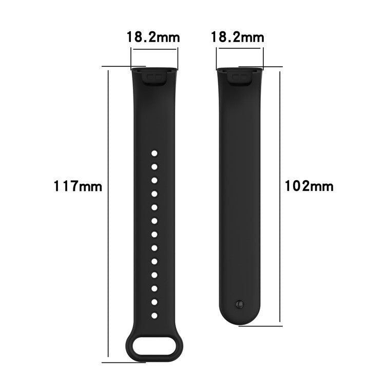 For Xiaomi Redmi Smart Band Pro Solid Color Soft Silicone Watch Band Adjustable Wrist Strap - Red