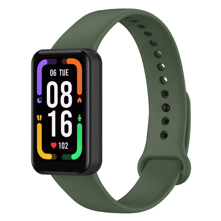 For Xiaomi Redmi Smart Band Pro Solid Color Soft Silicone Watch Band Adjustable Wrist Strap - Dark Green