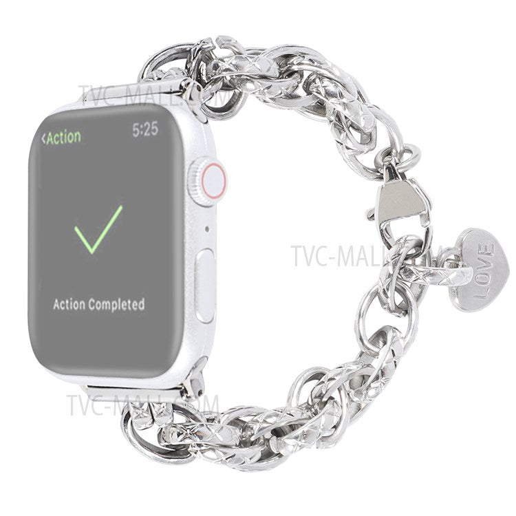 For Apple Watch Series 10 46mm / Ultra 2 Ultra 49mm / 9 8 7 45mm / SE (2023) SE (2022) SE 6 5 4 44mm / 3 2 1 42mm Watch Strap Stainless Steel 22mm Smart Watch Bracelet - Silver