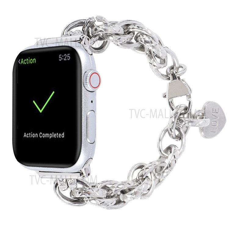 For Apple Watch Series 10 46mm / Ultra 2 Ultra 49mm / 9 8 7 45mm / SE (2023) SE (2022) SE 6 5 4 44mm / 3 2 1 42mm Watch Strap Stainless Steel 22mm Smart Watch Bracelet - Silver