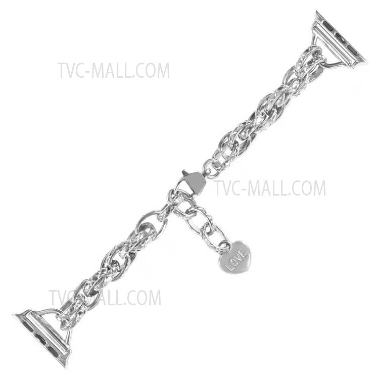 For Apple Watch Series 10 46mm / Ultra 2 Ultra 49mm / 9 8 7 45mm / SE (2023) SE (2022) SE 6 5 4 44mm / 3 2 1 42mm Watch Strap Stainless Steel 22mm Smart Watch Bracelet - Silver