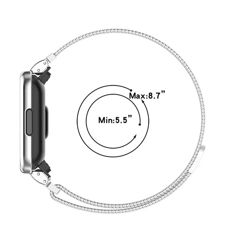 For Xiaomi Redmi Watch 2 Lite Metal Milanese Magnetic Wrist Strap+Watch Frame Case - Dark Blue