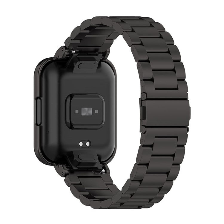 For Xiaomi Redmi Watch 2 Lite Metal Three Beads Wrist Strap+Watch Case - Black