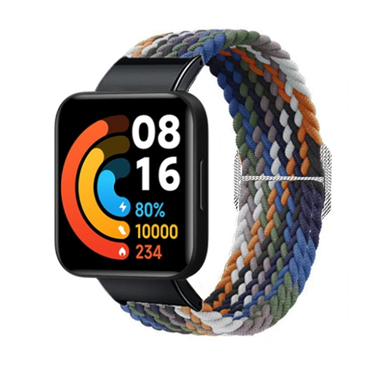 For Xiaomi Redmi Watch 2 Replacement Wrist Band Braided Nylon Elastic Smart Watch Strap with Metal Connector - Denim Color