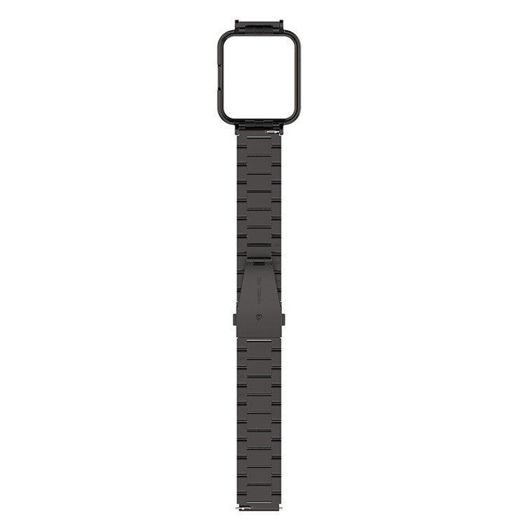 For Xiaomi Redmi Watch 2 Lite Three Beads Stainless Steel Replacement Wrist Strap with Watch Case - Black
