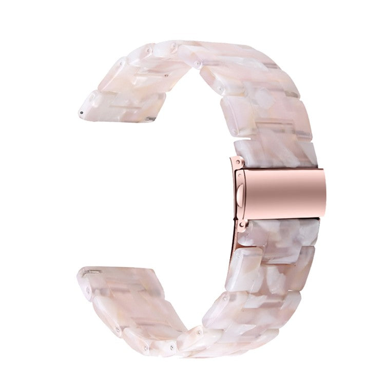 For Garmin Vivoactive 3/Vivoactive 3 Music/Venu Smooth Durable Resin Watch Strap Replacement Wrist Band 20mm - Pink/White