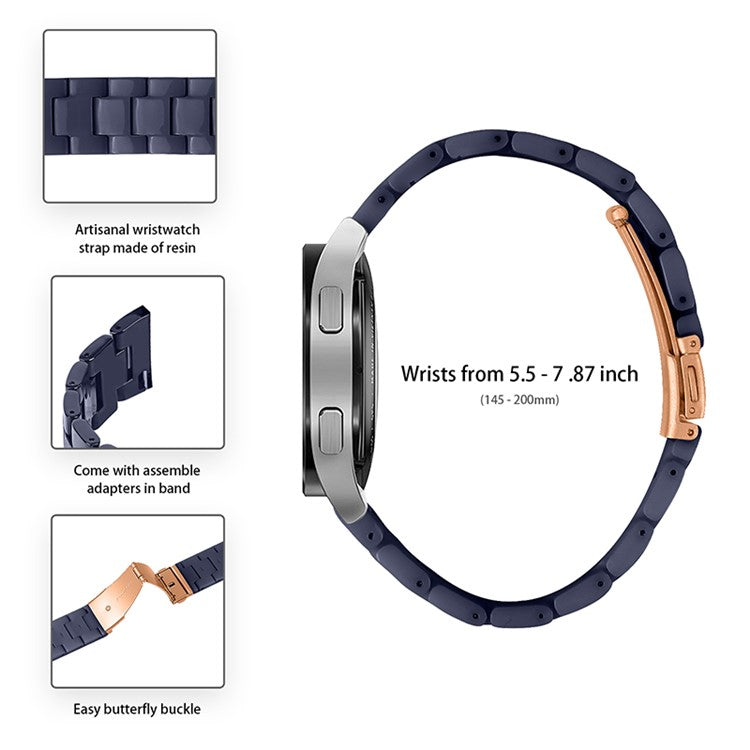 For Huami Amazfit Bip S/GTR 42mm/GTS/Bip Lite Resin Watch Strap Wristband 20mm with Stainless Steel Buckle - Midnight Blue