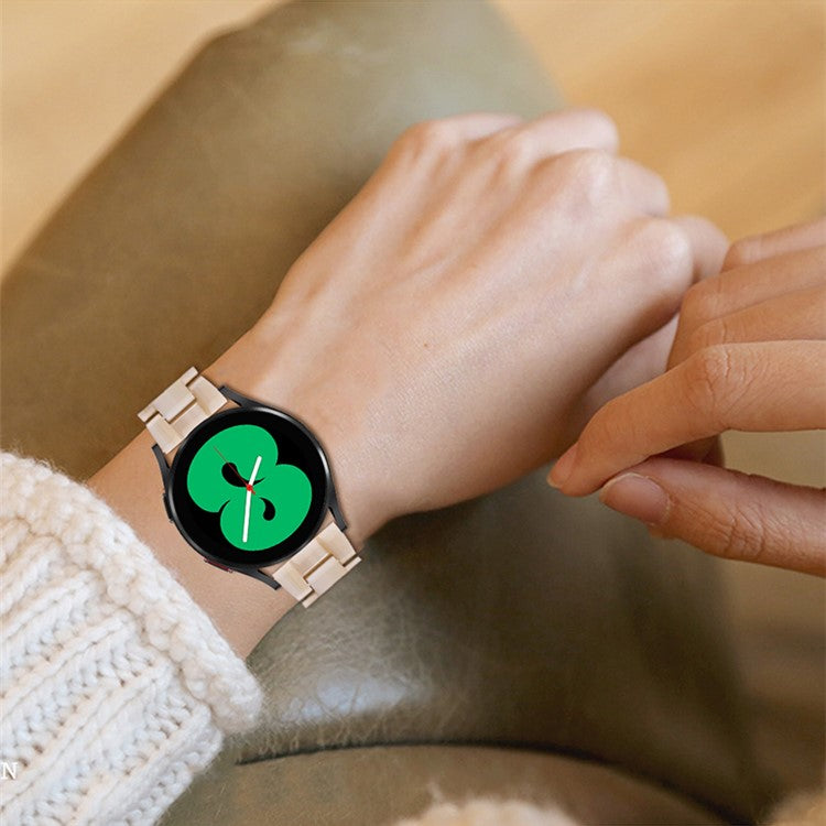 For Huami Amazfit Bip S/GTR 42mm/GTS/Bip Lite Resin Watch Strap Wristband 20mm with Stainless Steel Buckle - Ivory