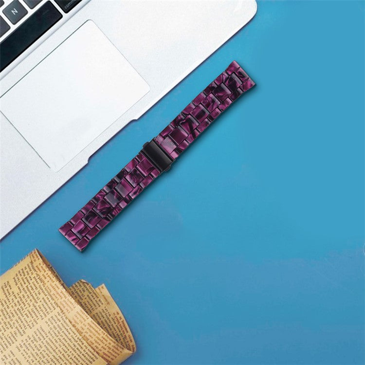For Huami Amazfit Bip S/GTR 42mm/GTS/Bip Lite Resin Watch Strap Wristband 20mm with Stainless Steel Buckle - Dark Purple