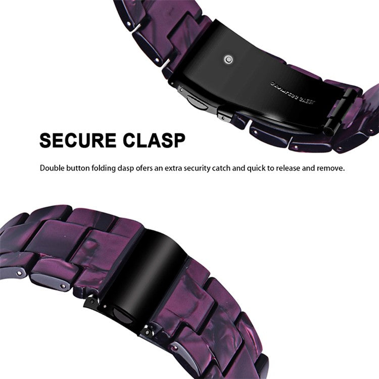 For Huami Amazfit Bip S/GTR 42mm/GTS/Bip Lite Resin Watch Strap Wristband 20mm with Stainless Steel Buckle - Dark Purple