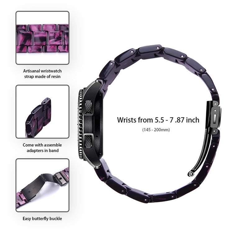 For Huami Amazfit Bip S/GTR 42mm/GTS/Bip Lite Resin Watch Strap Wristband 20mm with Stainless Steel Buckle - Dark Purple