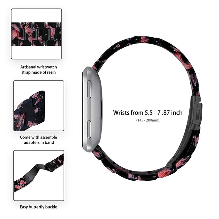 For Garmin Vivomove3/Garmin Move3 Fashionable Watch Strap Replacement Resin Wrist Band 20mm - Black/Pink