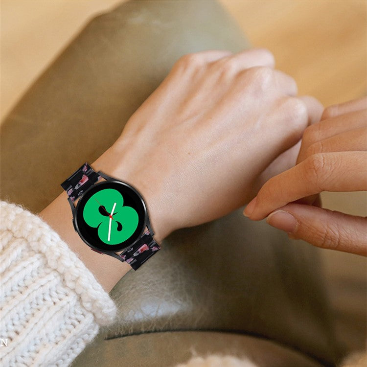 For Garmin Vivomove3/Garmin Move3 Fashionable Watch Strap Replacement Resin Wrist Band 20mm - Black/Pink