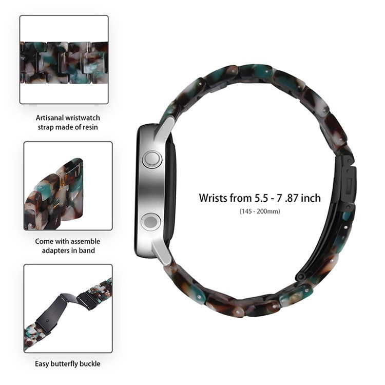 For Garmin Vivomove3/Garmin Move3 Fashionable Watch Strap Replacement Resin Wrist Band 20mm - Blue/White