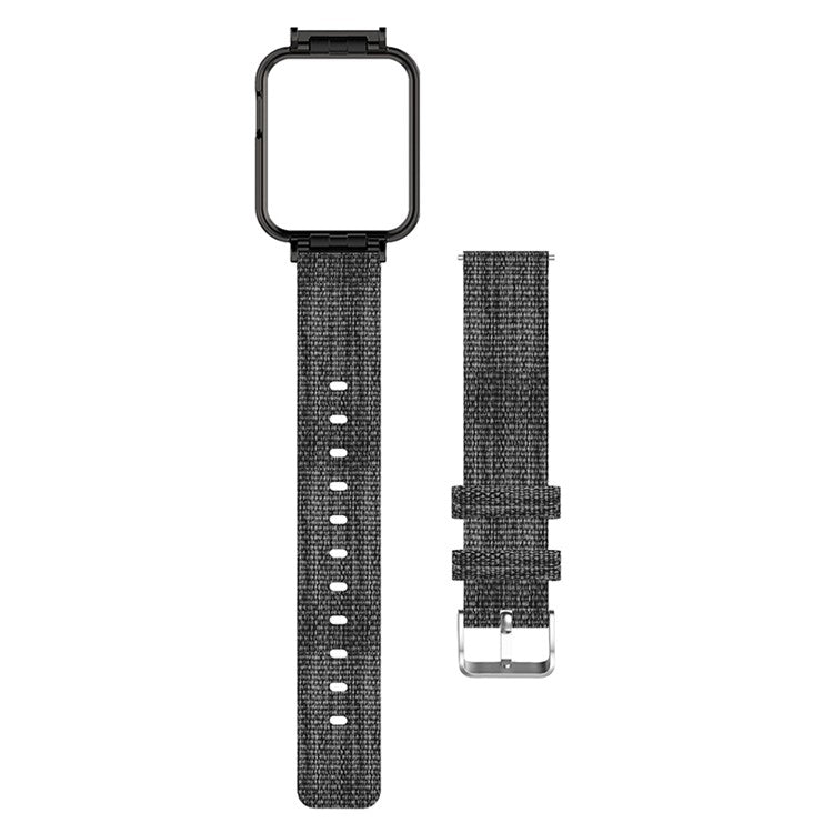 For Xiaomi Redmi Watch/Mi Watch Lite Nylon Canvas Smart Watch Band Adjustable Replacement Strap - Dark Grey