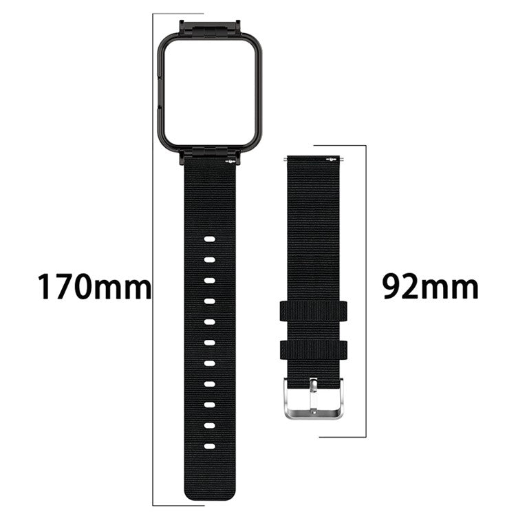 For Xiaomi Redmi Watch 2 Breathable Nylon Canvas Watch Band Replacement Watch Strap - Black Blue