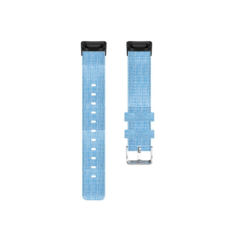 For Fitbit Charge 6 / 5 Replacement Nylon Breathable Watchband Adjustable Wrist Strap - Blue