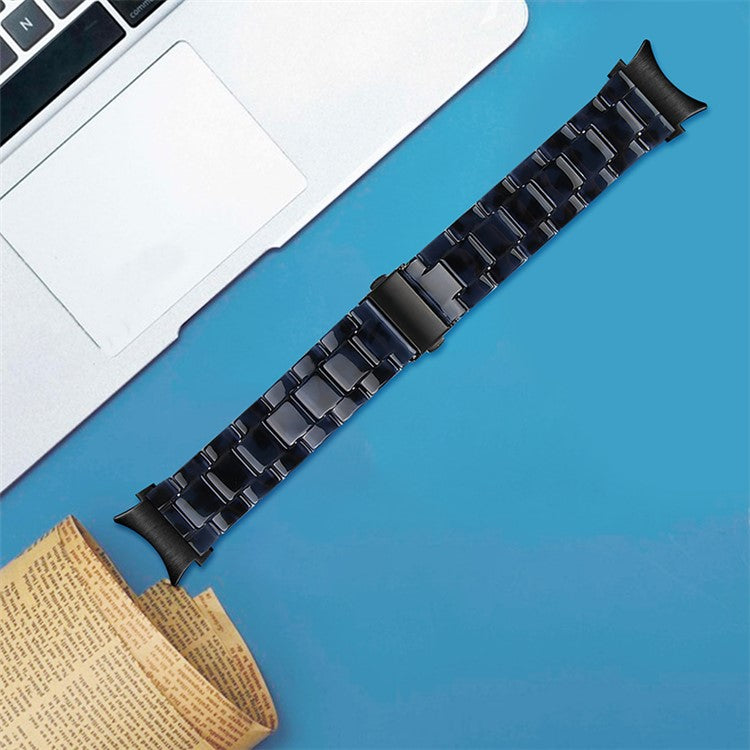 For Samsung Galaxy Watch4 Active 40mm/44mm / Watch4 Classic 42mm/46mm Smart Watch Strap Replacement Resin Wrist Band - Dark Blue