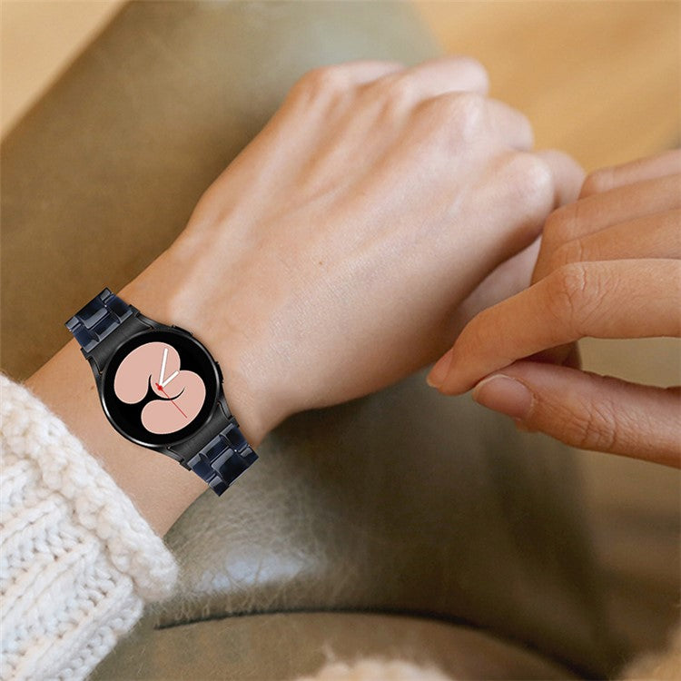 For Samsung Galaxy Watch4 Active 40mm/44mm / Watch4 Classic 42mm/46mm Smart Watch Strap Replacement Resin Wrist Band - Dark Blue