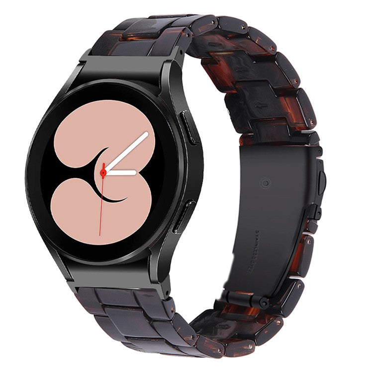For Samsung Galaxy Watch4 Active 40mm/44mm / Watch4 Classic 42mm/46mm Smart Watch Strap Replacement Resin Wrist Band - Dark Brown