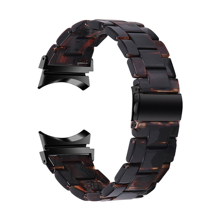 For Samsung Galaxy Watch4 Active 40mm/44mm / Watch4 Classic 42mm/46mm Smart Watch Strap Replacement Resin Wrist Band - Dark Brown