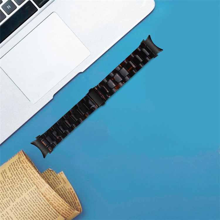For Samsung Galaxy Watch4 Active 40mm/44mm / Watch4 Classic 42mm/46mm Smart Watch Strap Replacement Resin Wrist Band - Dark Brown