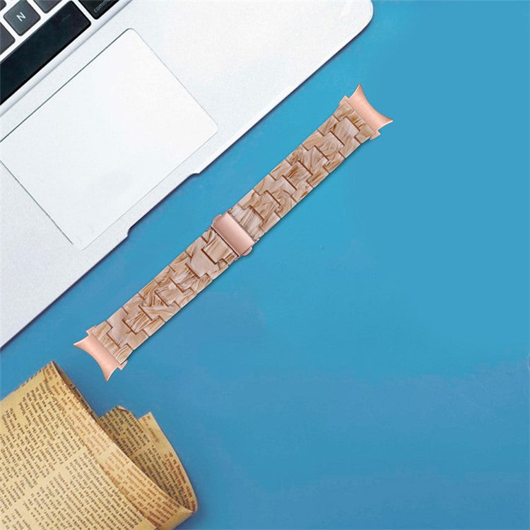 For Samsung Galaxy Watch4 Active 40mm/44mm / Watch4 Classic 42mm/46mm Smart Watch Strap Replacement Resin Wrist Band - Yellow/White