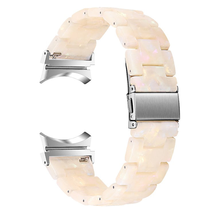 For Samsung Galaxy Watch4 Active 40mm/44mm / Watch4 Classic 42mm/46mm Smart Watch Strap Replacement Resin Wrist Band - Fluorescent White