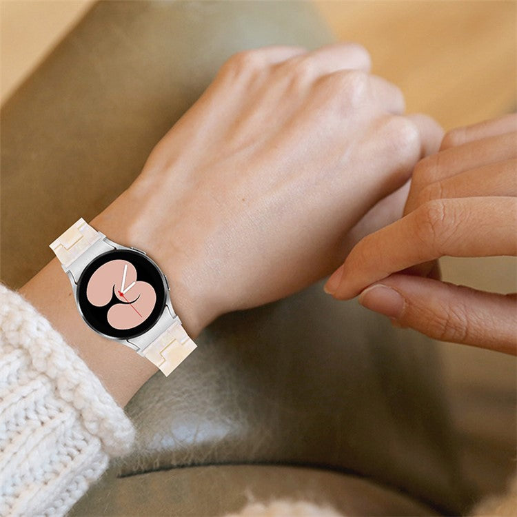 For Samsung Galaxy Watch4 Active 40mm/44mm / Watch4 Classic 42mm/46mm Smart Watch Strap Replacement Resin Wrist Band - Fluorescent White