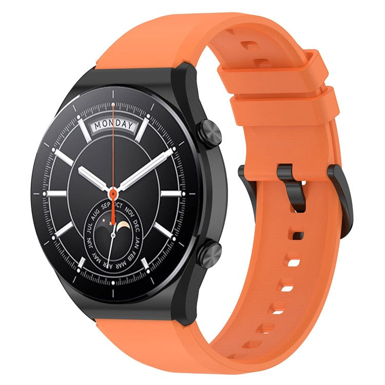 For Xiaomi Watch S1 22mm Silicone Watch Band Replacement Spare Watch Strap - Orange