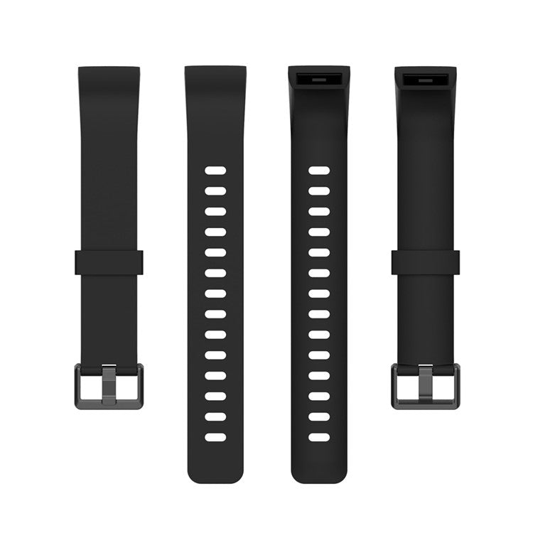 For Realme Band RMA199 Waterproof Silicone Solid Color Watch Band Replacement Watch Strap - Black