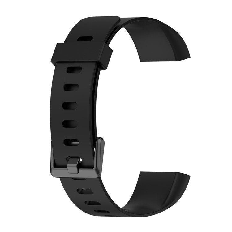 For Realme Band RMA199 Waterproof Silicone Solid Color Watch Band Replacement Watch Strap - Black
