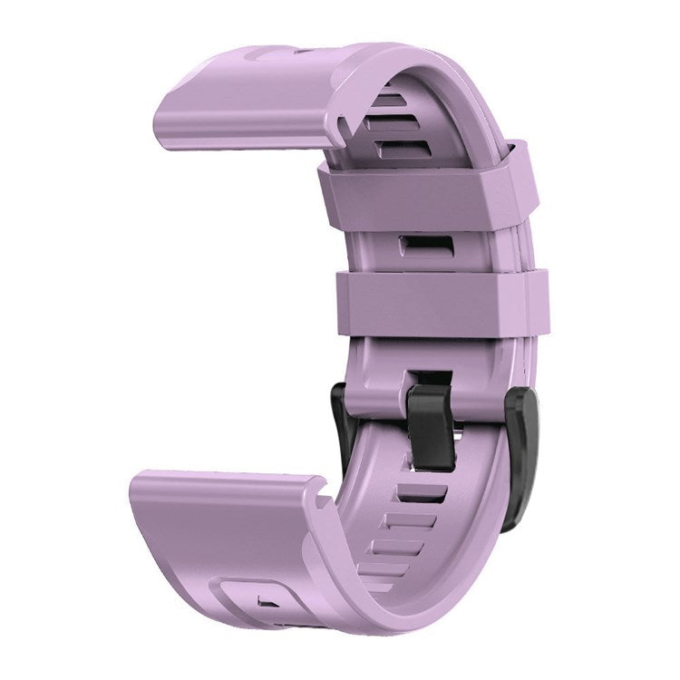 For Garmin Fenix 7 Soft Silicone Adjustable Watch Band Replacement Wrist Strap with Buckle - Light Purple