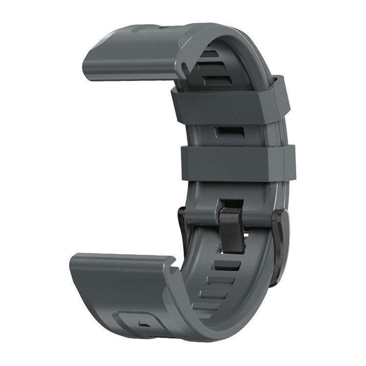 For Garmin Fenix 7X Wear-resistant Silicone Watch Band Replacement Adjustable Wrist Strap with Buckle - Charcoal