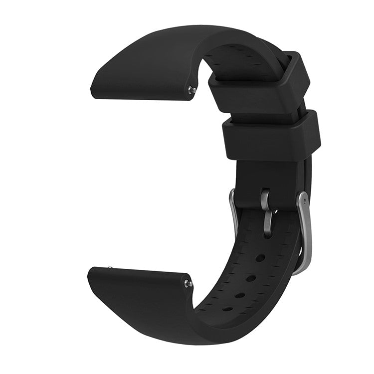 For Samsung Galaxy Watch3 45mm/Gear S3 Classic/Huawei Watch GT 2e/GT 2 46mm/Honor Magic 22mm Silicone Watch Band Quick Release Wrist Strap with Buckle for Sports Watch - Black