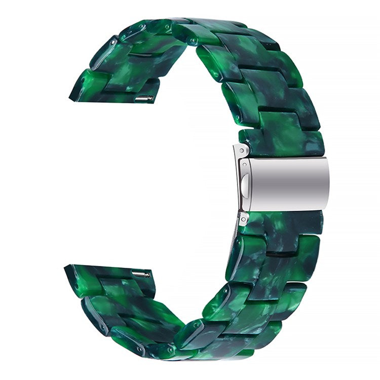 For Fossil Gen5 Carlyle/Gen5 Julianna/Gen5 Garrett/Gen5 Carlyle HR Resin Watch Band Stylish Quick Release 22mm Wrist Strap Smart Watch Replacement Part - Green